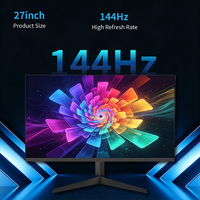 Moniteur PC de bureau 27 pouces 2K 144Hz, résolution 2560*1440 QHD, moniteur PC de jeu sans cadre, temps de réponse de 1 ms