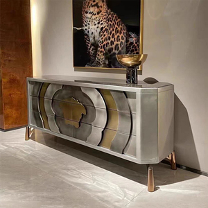 Buffet de salon convertible en bois massif de luxe moderne avec options personnalisables pour usage en villa - Product Image 2