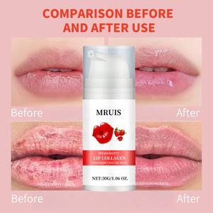 有機水和プランパーコラーゲン長持ち栄養スージングリペアフェードリップラインストロベリースリーピングリップマスク - Product Image 4