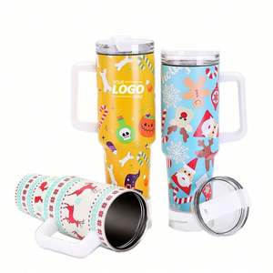 Vaso Térmico de Viaje Personalizado con Impresión 3D Navideña, 32 oz, Aislado, con Tapa, Compatible con Portavasos, de Acero Inoxidable Reutilizable - Product Image 1