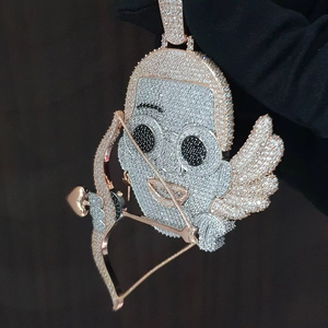 Pendentif Hip Hop en Diamant de Laboratoire Premium, Argent Sterling 925 Plaqué Rhodium, Collier Unisexe de Luxe Scintillant et Givré, Design de Créateur - Product Image 1