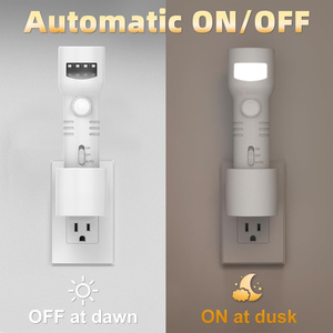 Luz Nocturna con Enchufe EU/US, Lámpara de Pared Automática, Portátil, Recargable, con Encendido/Apagado Automático, Linterna, Luz de Lectura, para Interiores, Escaleras, Pasillos, Arte - Product Image 5