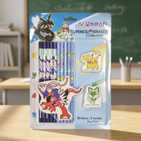 Juego de Borradores de Lápiz de Plástico con Diseño Aleatorio de Pokémon, Papelería Coreana para Niños, Útiles Escolares, Regalo de Anime para Estudiantes, Venta al por Mayor