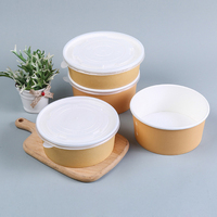 Papier de pâte de nouilles chinois, cuisine rapide, à emporter, assiettes en papier et bol avec couvercle écologique 750ml 1000ml