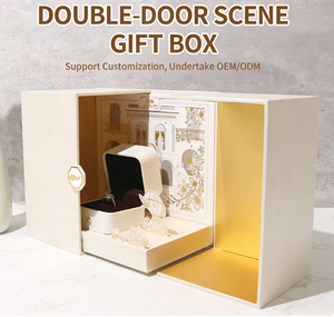 Valentine's Day Double-Door 3D Stereo Scene Jewelry <b>Gift</b> <b>Box</b> (Inner <b>Box</b>) <b>for</b> Diamond <b>Ring</b> & Jewelry Packaging - Product Image 1