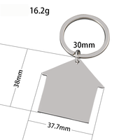 Nouveau porte-clés maison vierge Ywyougang, porte-clés personnalisable en acier inoxydable, accessoire souvenir gravable au laser