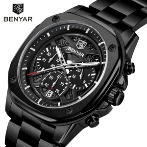 Montre de luxe pour homme BENYAR BY5222, nouvelle montre à quartz carrée de 43 mm, étanche à 30 m - Product Image 1