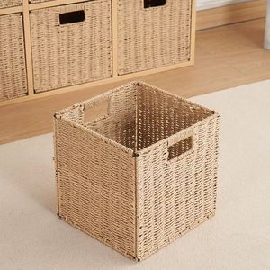 Seagrass <b>Storage</b> <b>Basket</b> Square Clothing Organizer Foldable Toy Stationery <b>Storage</b> Box - Product Image 1