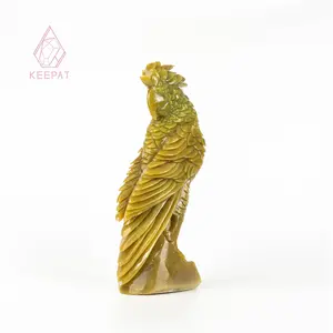 High Quality Stone Carving Craft Xiuyu Jade Material Of Parrot Animal For Home Decoration