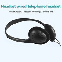Headset berkabel, 3.5mm panggilan Audio kabel headphone ponsel kantor hiburan Headset berkabel