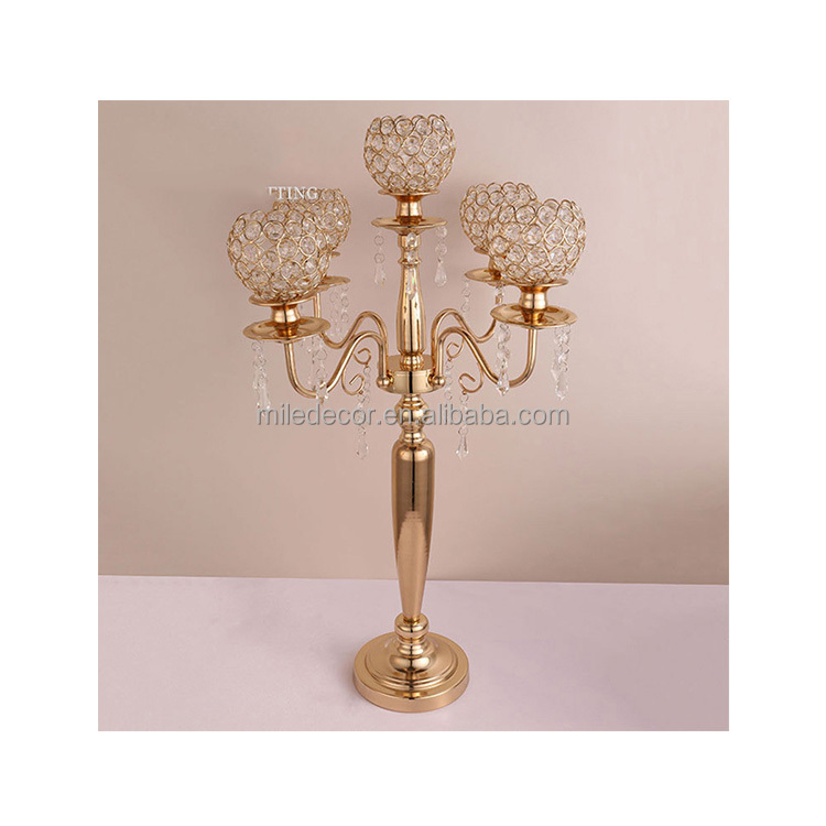 New Product Centerpiece Gold Candlestick Metal