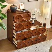 Armoire latérale en bois rétro vintage avec tiroirs en forme de diamant Meubles de rangement élégants pour le salon