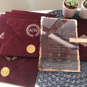 Carte d'invitation de luxe cartes de <span class=keywords><strong>mariage</strong></span> de conception personnalisée cartes de <span class=keywords><strong>mariage</strong></span> acrylique enveloppe découpée au laser carte d'invitation de <span class=keywords><strong>mariage</strong></span> - Product Image 1