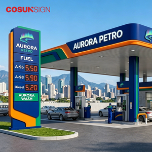 Schermo LED di Forma Speciale per Stazioni di Servizio, Display LED Creativo Irregolare, Insegna LED Curva Cilindrica per Prezzi da Esterno - Product Image 6