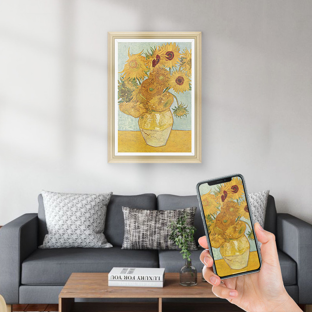 LCD Digital Art Frame 15.6/21.5/32/43 Inch Wooden Frame Wall Mounted Smart WiFi Digital Photo Video Advertising Display Signage