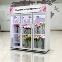 Lemari Pendingin Display Bunga, Kulkas Display, Freezer Anti Beku, Rak Dapat Disesuaikan, Desain untuk Minuman, Air, dan Bunga