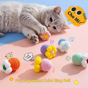 Mainan Kucing Self Play Bola Tali Kapas dengan Batu Rattle dan Bola Wol untuk Mengatasi Kebosanan Anak Kucing - Product Image 4