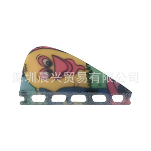 Aileron central de planche de surf en tissu floral UPSURF, système Single Tab, accessoires de surf - Product Image 3