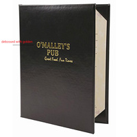 Couverture plate double face en cuir PU A4 de haute qualité pour menu de restaurant avec personnalisation