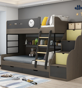 Moderno letto a castello semplice per bambini mobili di lusso camera da letto ragazze con cassetto di stoccaggio ragazzi letto a castello singolo - Product Image 2