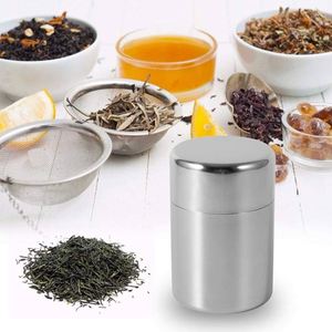 Hot Sale Silver Eco-Friendly <b>Kitchen</b> Accessories Double Lid Tea Tin Can Dried Food Container Spices Can 400ML Stainless Steel - Product Image 3