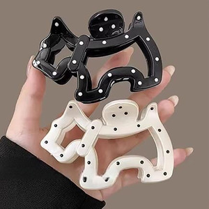 กิ๊บติดผมลายจุดรูปน้องหมาสำหรับผู้หญิง กิ๊บหนีบผมระดับไฮเอนด์แบบใหม่ กิ๊บหนีบผมด้านหลังศีรษะแบบเรียบง่าย กิ๊บหนีบผมทรงฉลาม เครื่องประดับผม - Product Image 1