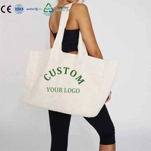 Bolsa de Mano Grande de Lona de Algodón con Logotipo Personalizado, Asa Reforzada, para Gimnasio y Entrenamiento Diario - Product Image 1