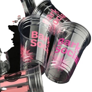 Disposable Custom LOGO Printed Clear <b>Plastic</b> <b>Cup</b> Boba Milk Tea Ice Coffee Smoothie PET <b>Plastic</b> <b>Cups</b> with Lids - Product Image 2