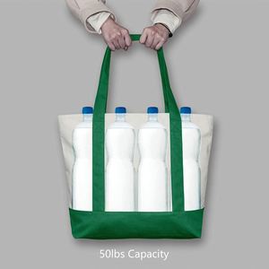 Bolsa de Compras de Lona de Algodón Premium en Verde con Logotipo Impreso Personalizado - Product Image 3