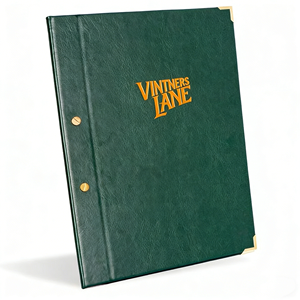 Porte-menu en similicuir de haute qualité, fixation par vis, taille personnalisée, 2 panneaux, format A4, avec logo personnalisé - Product Image 6