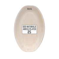Assiette ovale en feuille de palmier Areca 16 pouces écologique Plats de dîner en bambou jetables Vente en gros directe pour les fêtes