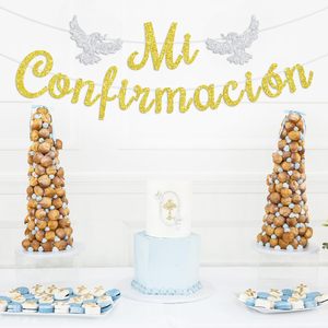 Mi Confesión Banner, Primera Comunión Española, Primer Cumpleaños Religioso, Decoración <span class=keywords><strong>para</strong></span> Fiesta de Bautizo y Baby Shower - Product Image 3