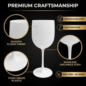 Wholesale Reusable <b>Plastic</b> Wine <b>Glasses</b> 450ml Unbreakable Tritan Shatterproof Custom Color Logo OEM for Restaurant Bar - Product Image 3