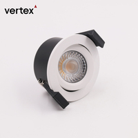 Plafonnier LED encastré COB 4W Mini Spot Moderne en Aluminium IP44 pour Salle de Bain, Orientable 25°, pour la Maison