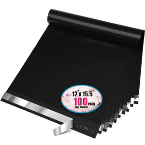 Bolsas de Envío Ajustables Resistentes de 12x15.5 Pulgadas, Paquete de 100, Color Negro, Grosor de 0.5 Mil, Varios Colores, Venta al por Mayor y al Detal de Fábrica GTU - Product Image 1