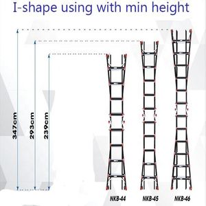 EN131 Certified <b>Aluminum</b> 6063 Combination <b>Ladders</b> NVLB-46 Industrial Portable Multi-Purpose Use Sturdy Hinge 150kg Load Capacity - Product Image 5