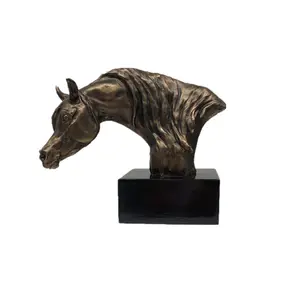 Polyresin Arabische Paard Hoofd Buste Sculptuur Paard Hoofd Trofee