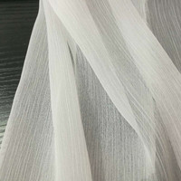 Tissu en crêpe de chiffon blanc léger 100 % polyester de haute qualité, tissé, effet froissé, similaire à la soie, pour femme