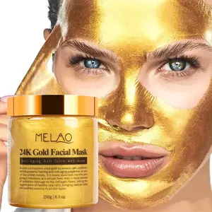 MELAO OEM Wholesale Natural Anti Aging Whitening Organic 24k Gold Collagen Peeling Mask Peel off Clay Skin Care Gold Facial Mask