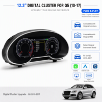 Kit Plug & Play non destructif avec CarPlay/Android Auto pour écran LCD HD 12,3 pouces pour Audi Q5 A4L S4 S5 RS4 RS5 A5 2008-2016