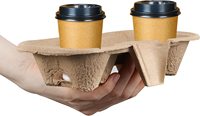 Support réutilisable pour 2 gobelets en pâte de papier, pour café, thé et boissons chaudes, à emporter, vente en gros