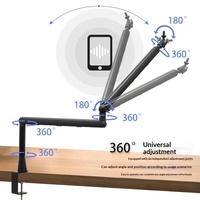 Support de microphone pliable à bras articulé bas, réglable à 360°, anti-tremblement, pour bureau, idéal pour karaoké et diffusion en direct