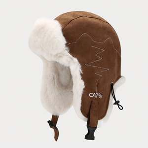 Chapeau de trappeur en fourrure de haute qualité pour l'hiver, avec cache-oreilles, pour le snowboard et le ski, en daim - Product Image 3
