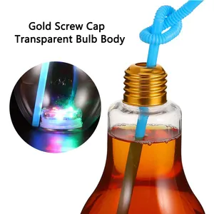 Nouvelles idées de produit tasse d'ampoule en plastique colorée LED la tasse en forme d'ampoule