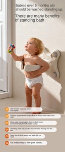 Supporto da parete <span class=keywords><strong>pieghevole</strong></span> per vaschetta da bagno per neonati, senza foratura, con ventosa, per doccia - Product Image 3
