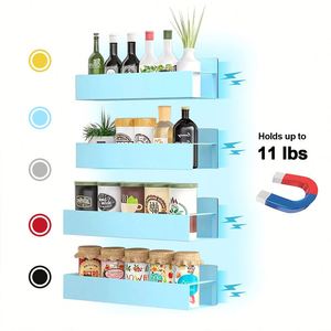 Vente d'usine : Lot de 4 supports muraux magnétiques mobiles pour épices, organisateur de rangement pour réfrigérateur de cuisine - Product Image 1