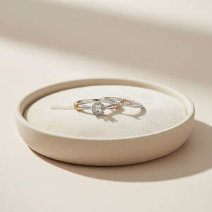 Joyería fina de diseño moderno y alta calidad, anillo de oro amarillo y blanco de 18 quilates con diamantes naturales, conjunto de anillos de boda y compromiso para pareja. - Product Image 6