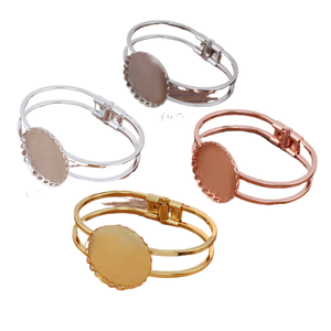 <span class=keywords><strong>Bracelet</strong></span> en laiton plaqué cuivre 5 couleurs avec dentelle, à souder, pour bijoux DIY, vente en gros (jiangc 06112) - Product Image 1