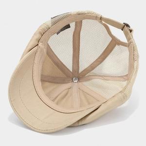 หมวกแก๊ปตาข่ายผ้าฝ้ายระบายอากาศสำหรับฤดูใบไม้ผลิและฤดูร้อน หมวกป้องกันแสงแดดสำหรับผู้ชาย หมวกเบเร่ต์ลายปะติดปะต่อสำหรับช่างทาสี - Product Image 4