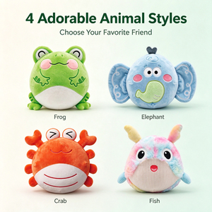 Jouets animaux rebondissants en peluche de dessin animé avec son, rechargeables par USB, cadeau éducatif précoce pour enfants et tout-petits - Product Image 5